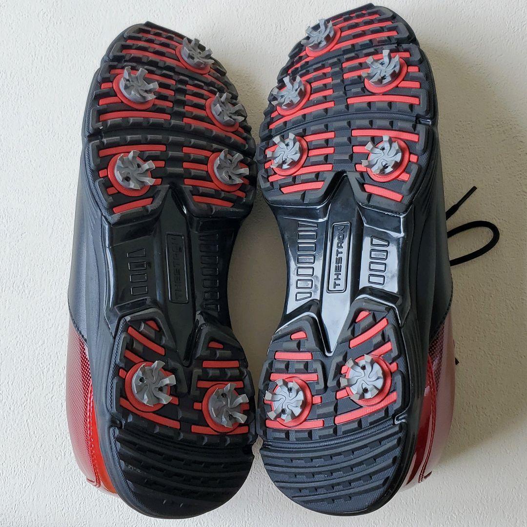 THE STORE UK15 33cm ゴルフシューズ 黒/赤 合成皮革