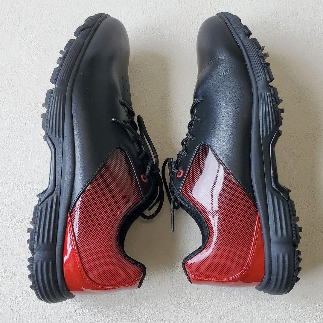 THE STORE UK15 33cm ゴルフシューズ 黒/赤 合成皮革