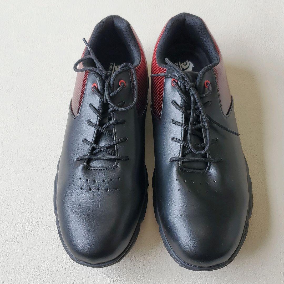 THE STORE UK15 33cm ゴルフシューズ 黒/赤 合成皮革
