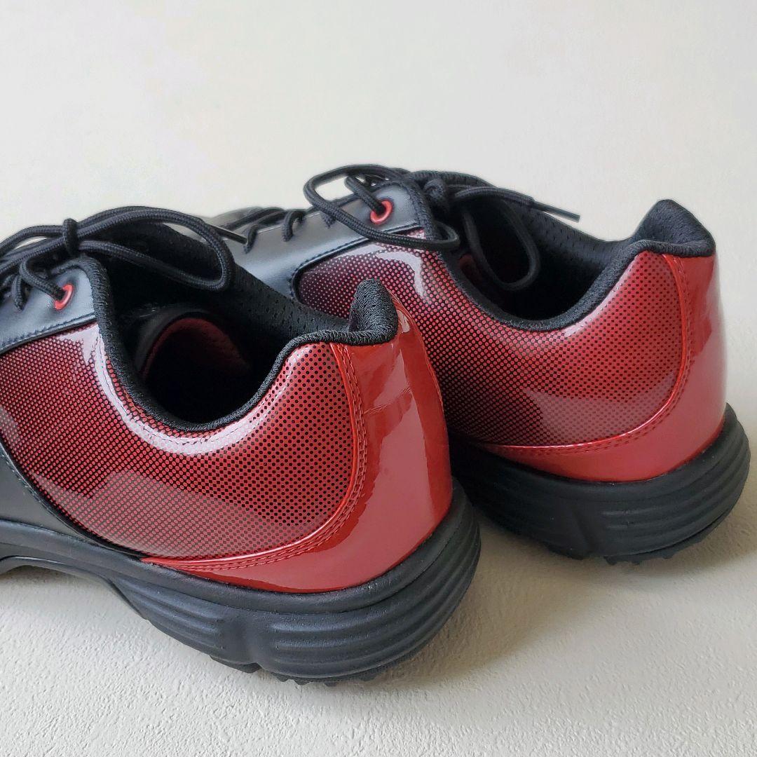 THE STORE UK15 33cm ゴルフシューズ 黒/赤 合成皮革