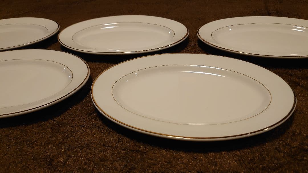 ランチプレート　イタリア製　金縁　イタリアンレストラン　５客