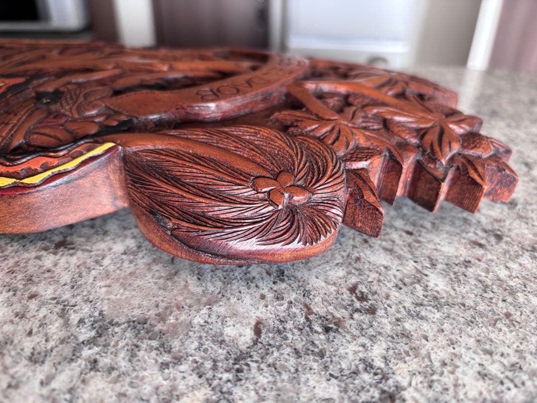 【木彫•彫刻】 パラオ ストーリーボード（テバン工房作品「魔法のパンの木」より）