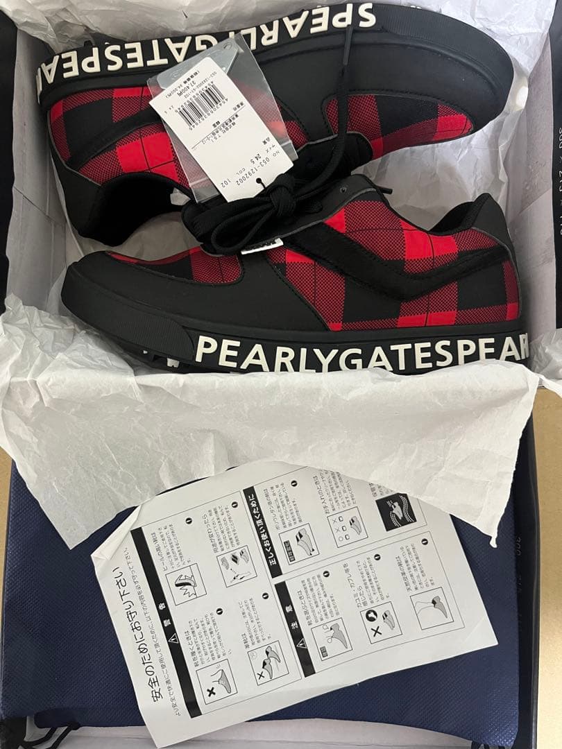 PEARLY GATES パーリーゲイツ チェック ゴルフシューズ 24.5cm