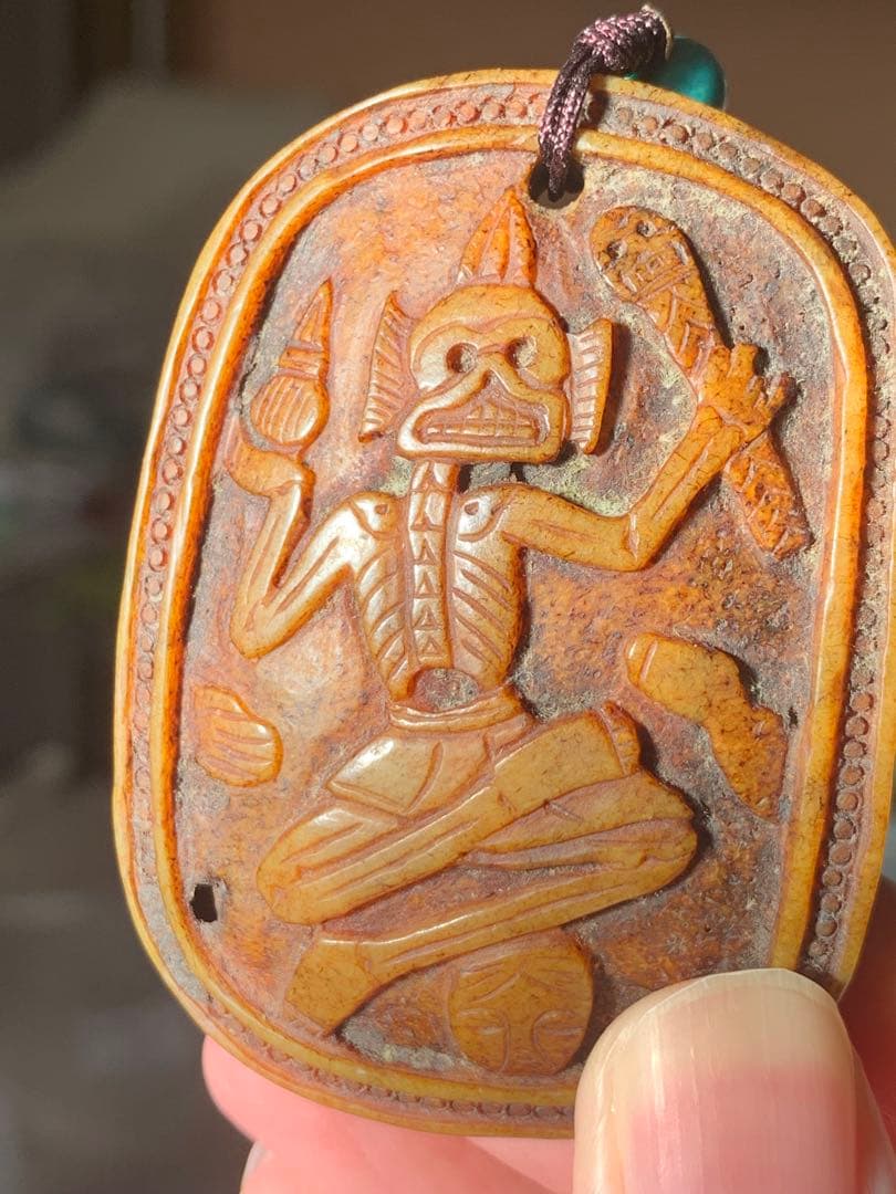 呪物　カパラ　天珠　チベット　カパーラ　頭蓋骨　根付　クマントーン　プラクルアン