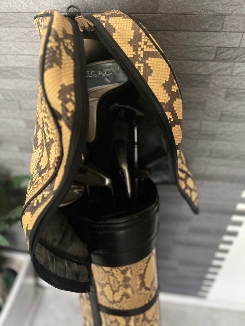 蛇革 本革 キャディバッグ ゴルフバッグ