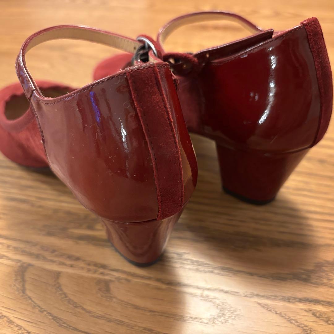 Repetto 赤 アンクルストラップ バレエシューズ