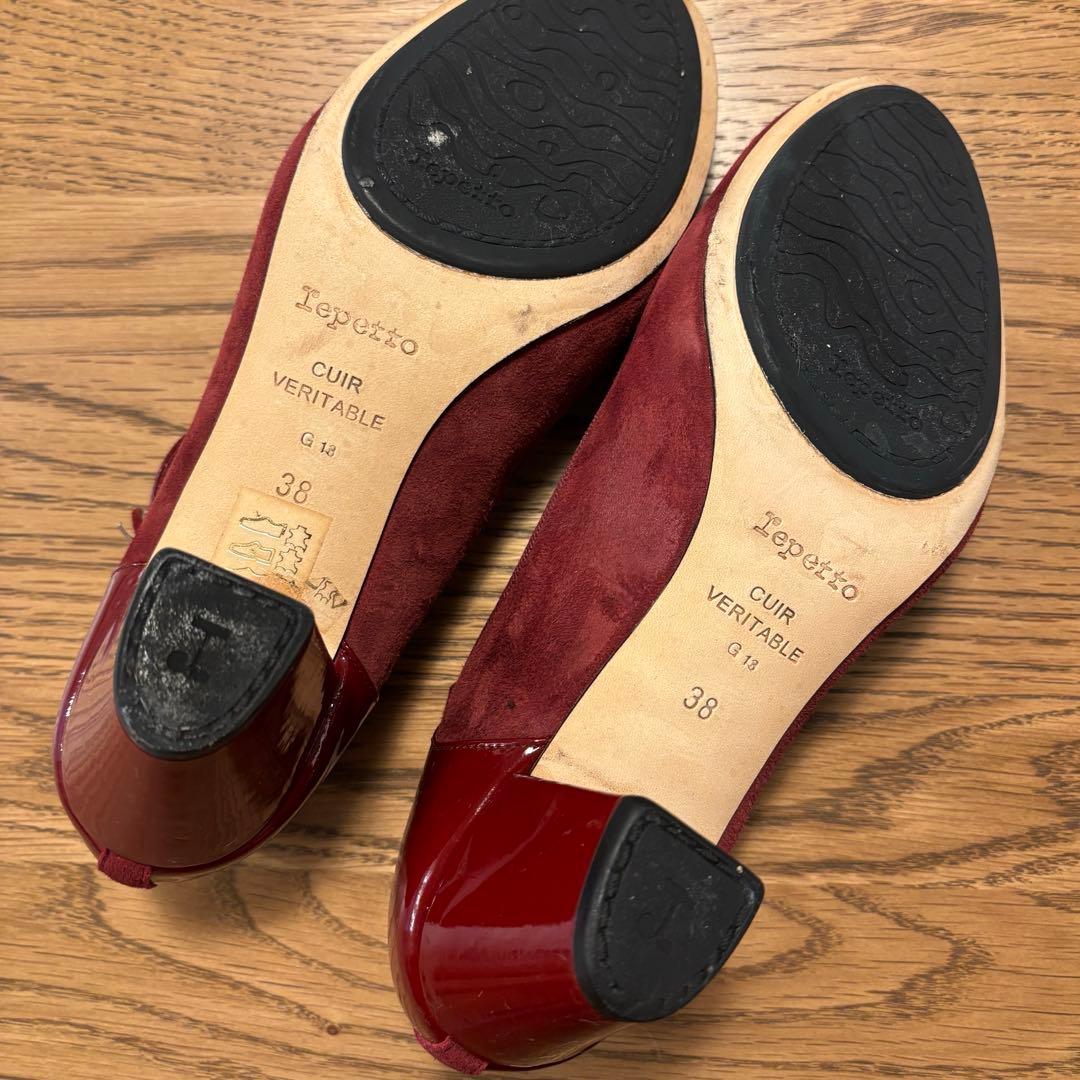 Repetto 赤 アンクルストラップ バレエシューズ