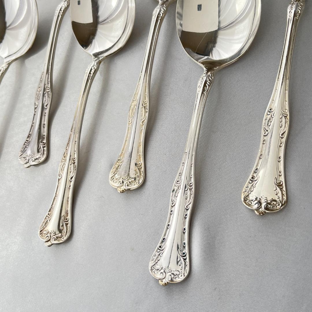【National Silver】 クイーンエリザベス スープスプーン 6本