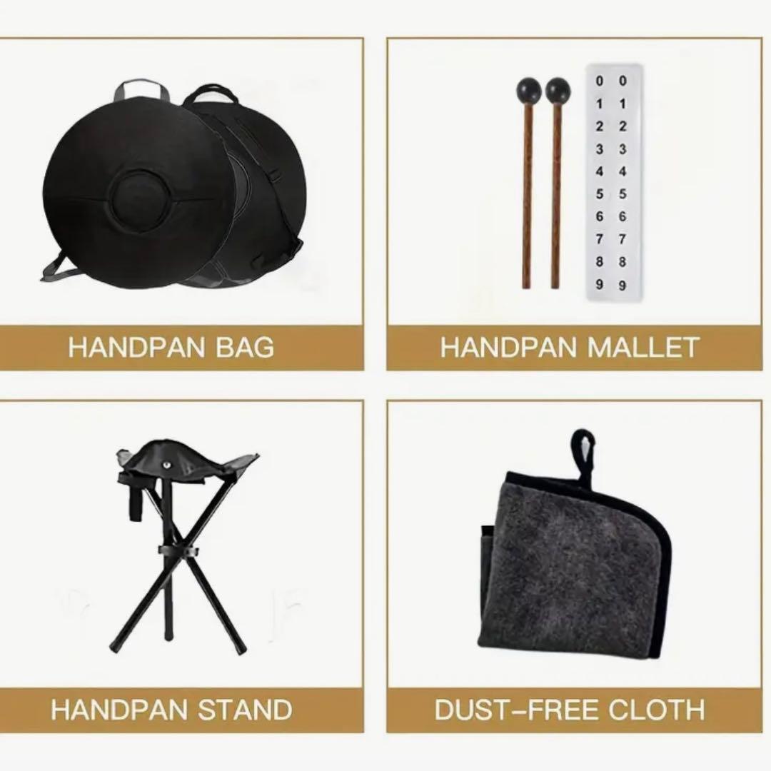 ハンドパン 9音 56cm ゴールド 432Hz スチールタングドラム