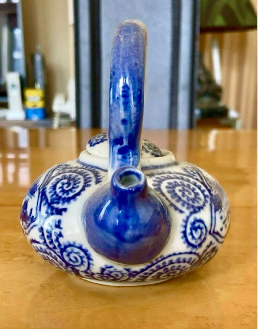 時代物　古伊万里　古い急須、蛸唐草、染付、煎茶