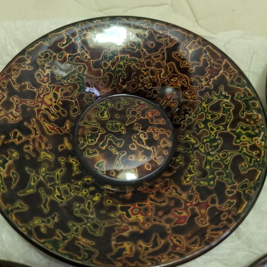 ★新品　昭和レトロ 木製 津軽塗 漆塗り 茶托　銘々皿 小皿 5個　12ｃｍ