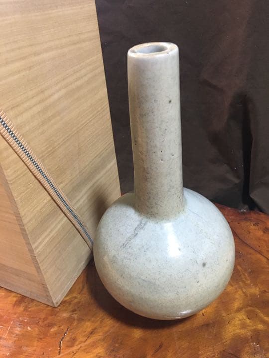 李朝 白磁鶴首花生