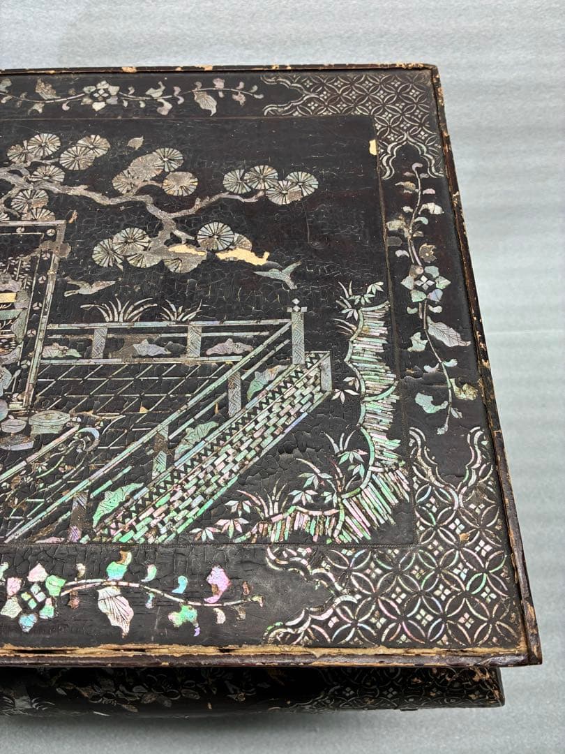 螺鈿細工　飾台　香炉台　花台　江戸時代　古美術