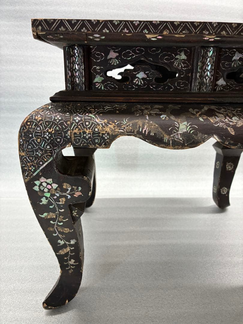 螺鈿細工　飾台　香炉台　花台　江戸時代　古美術