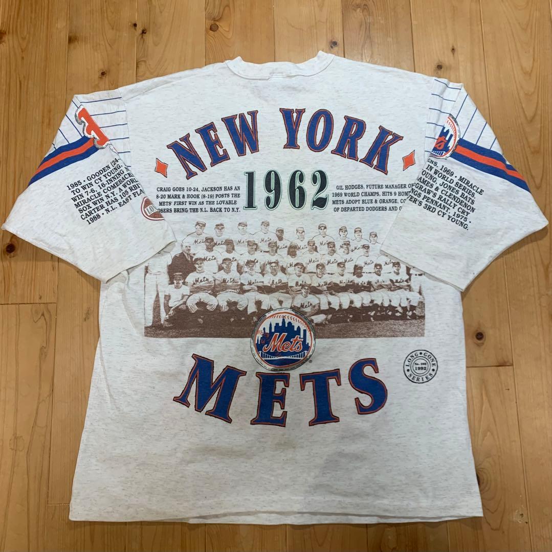 90s USA製 MLB New York Mets 優勝フォト 5分袖 XL