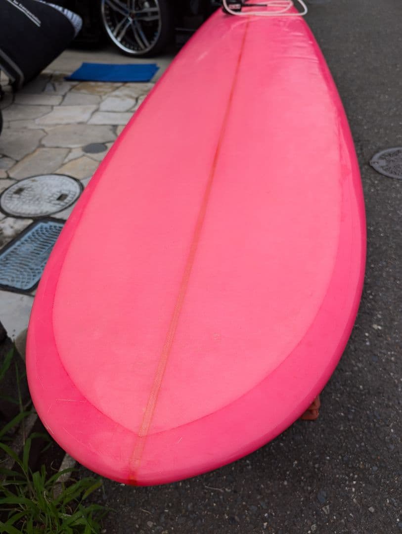 超美品　ロングボード　9,2　蛍光ピンク