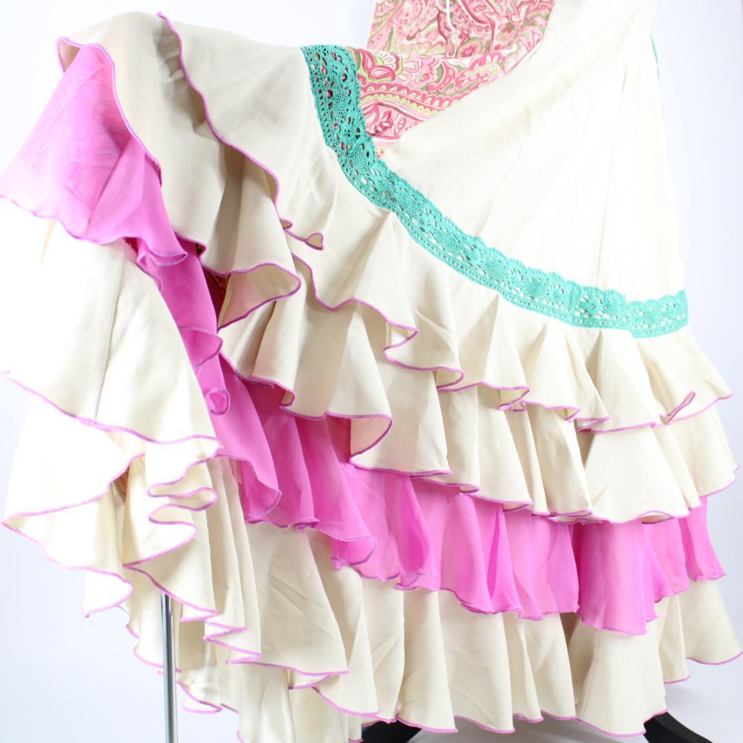 【美品 高級フラメンコ衣装】アイボリー×豪華ボランテ SONIA JOHNES