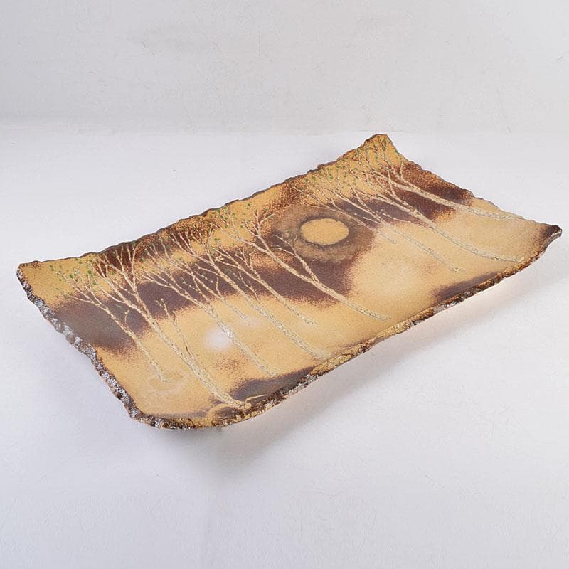 為那都窯　加藤高山（加藤純や）作　隆起象嵌金彩皿　共布共箱　V　R8953B