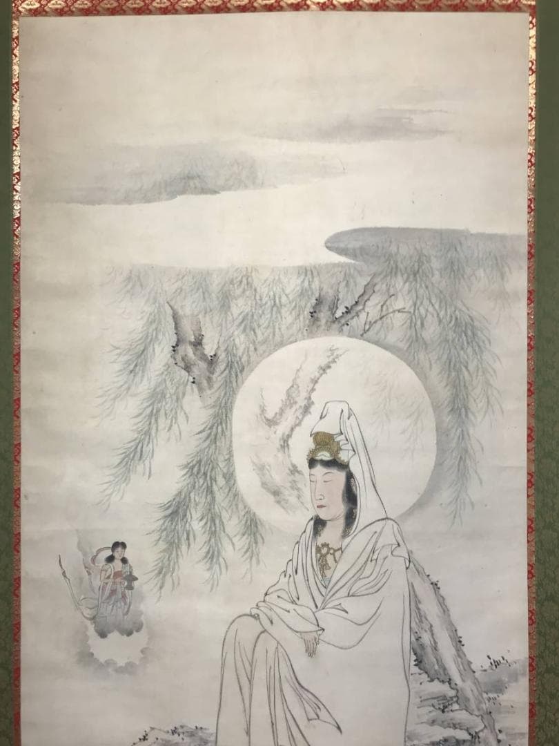 【真作】徳南舎/柳巌観音図/観音図/大幅/掛軸/名家伝来/AC-285