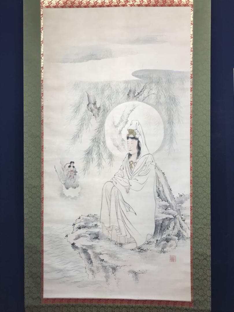 【真作】徳南舎/柳巌観音図/観音図/大幅/掛軸/名家伝来/AC-285