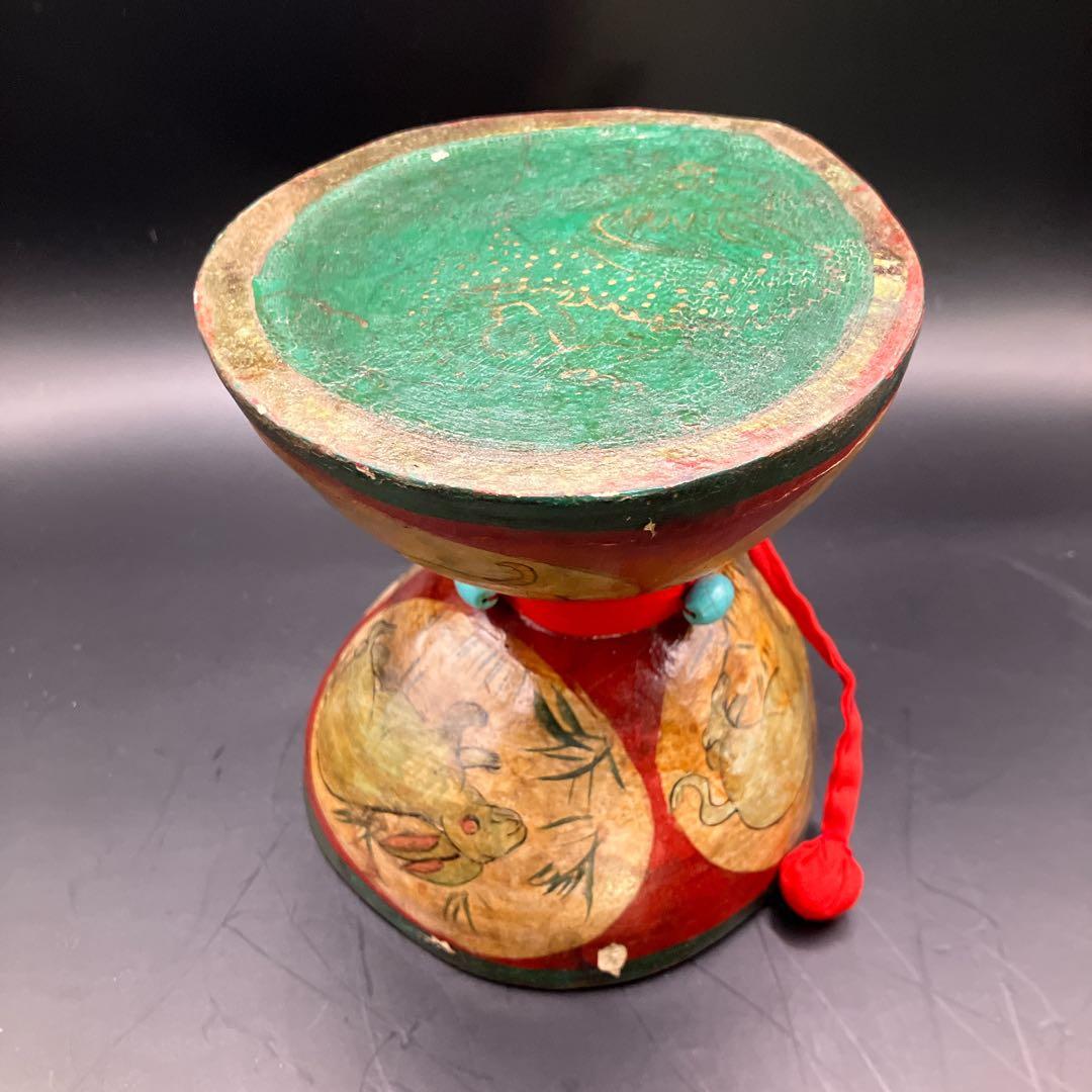 小太鼓 中国 骨董 干支 動物 太鼓 打楽器 アンティーク