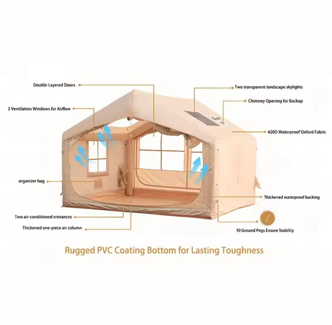 SENLEETOインフレータブルテント ポータブル自動エアーポンプ（充電式）付き