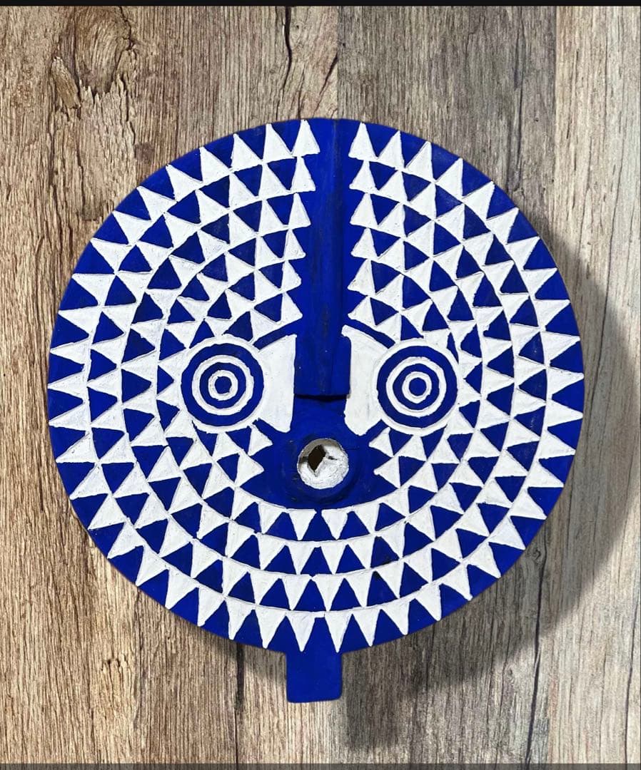 アフリカ 青い太陽　ブワ族 サンマスク（ブルキナファソ）木彫り 仮面 50㎝