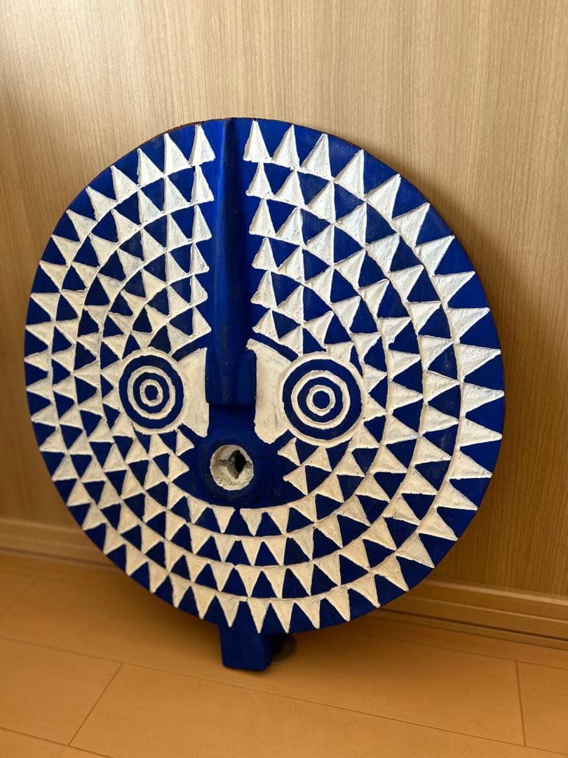 アフリカ 青い太陽　ブワ族 サンマスク（ブルキナファソ）木彫り 仮面 50㎝