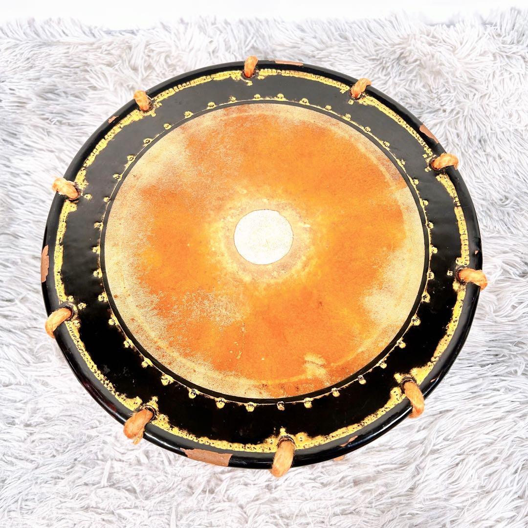 【希少】太鼓　締太鼓　和楽器　バチ　和太鼓　伝統芸能　3点セット