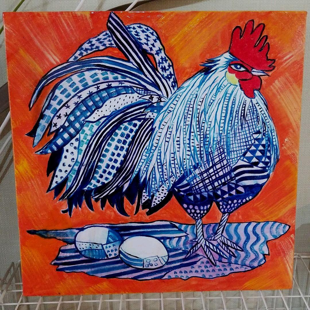 油絵　専用品モダンなめんどり 2