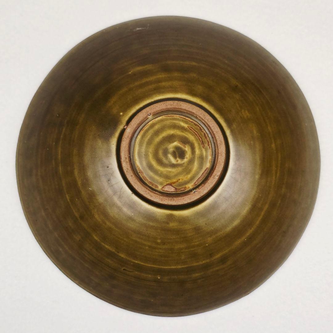 舶来品 中国古磁 越窯青磁 陽刻 絡枝花卉 鳳凰紋 茶碗 茶道具