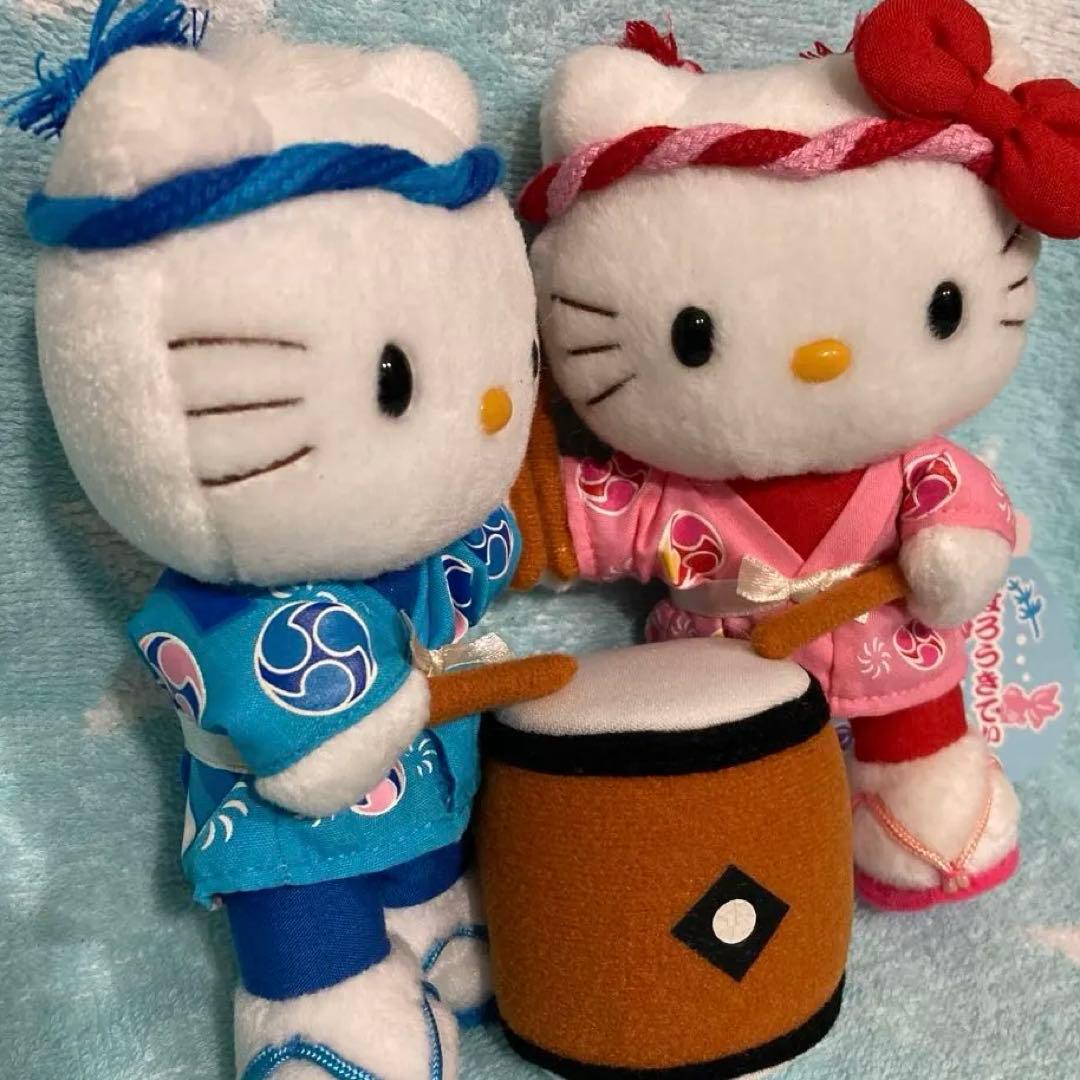 希少　ハローキティ、ダニエル　祭りドール　はっぴドール　太鼓付き　サンリオ
