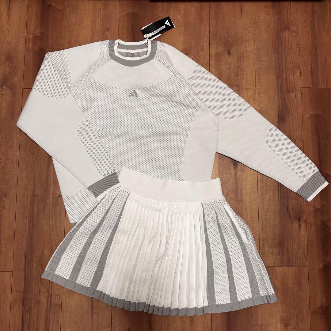 長袖セーター　オーバーサイズ　プリーツスカート　ニット　セットアップ　秋冬　新品