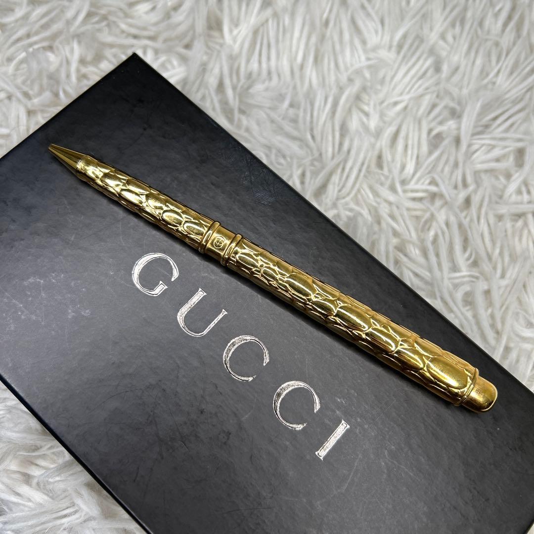 GUCCI ペン　ボールペン　インターロッキング　ゴールド　gold 金