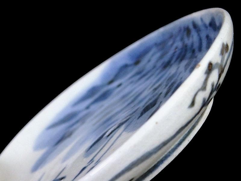 古伊万里　染付　竹笹の図　２寸半皿　豆皿　E596AS-CUh