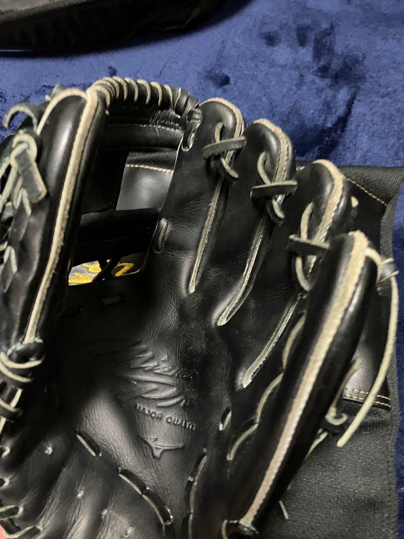 ミズノプロ　軟式グローブ 黒（ミズロプログラブ袋付き）