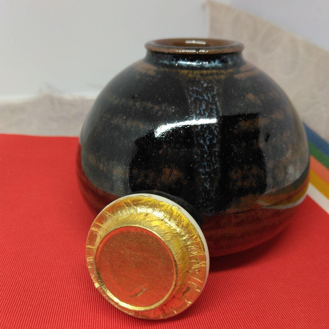 大名物写 国司茄子茶入 松本鐵山造 仕覆 梅鉢金入純子 共箱