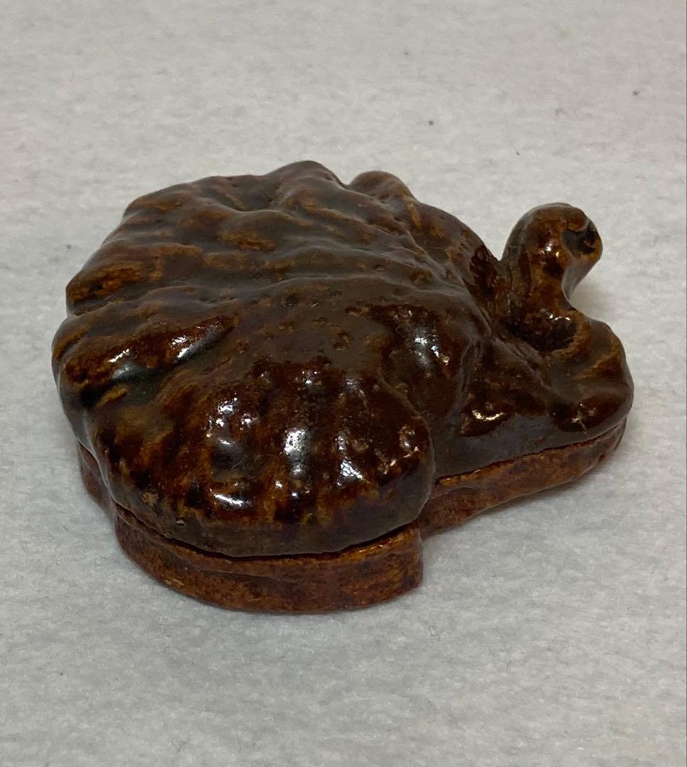 B313h 「大樋焼 霊芝香合」前大徳誡堂箱書付桐箱　香道具　茶道具