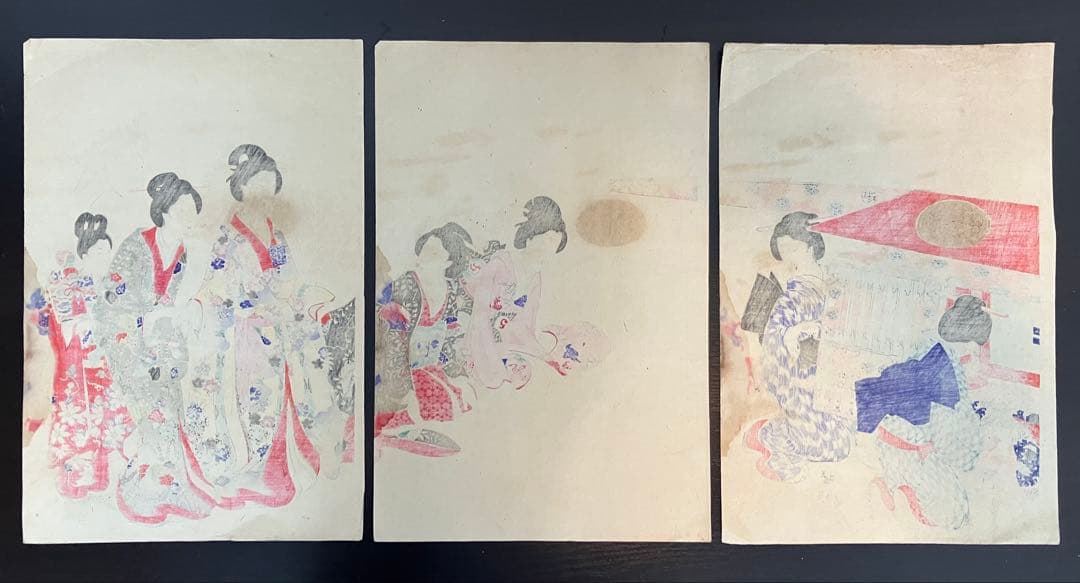 木版画　楊洲周延【徳川時代 貴婦人の図】浮世絵　大奥　美人画　籠