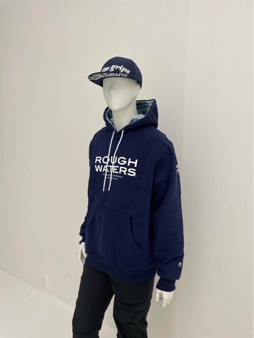 エリートグリップ　ROUGH WATERS ロゴ　パーカー ネイビー　L 新品