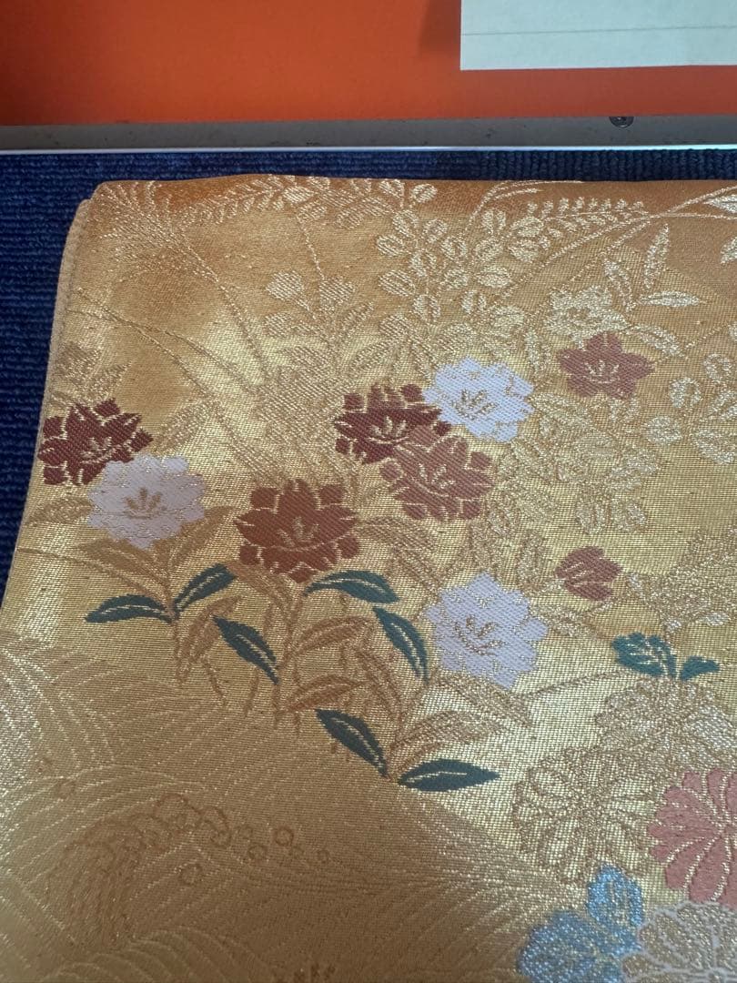 2699 袋帯 古代彫金紋 西陣織 金糸　高級上質上品　約440cm 未使用