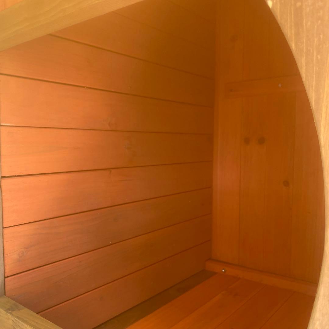 木製犬小屋 ブラウン 上部開閉式