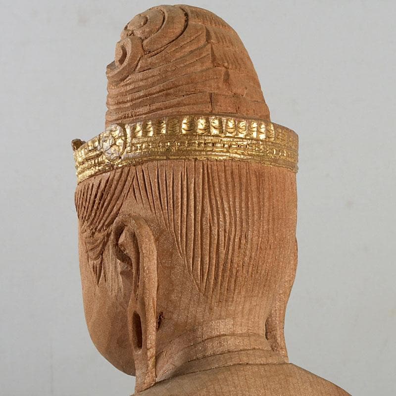 仏教美術　芳正作　木彫塗金　観音立像　仏像　置物　V　9405