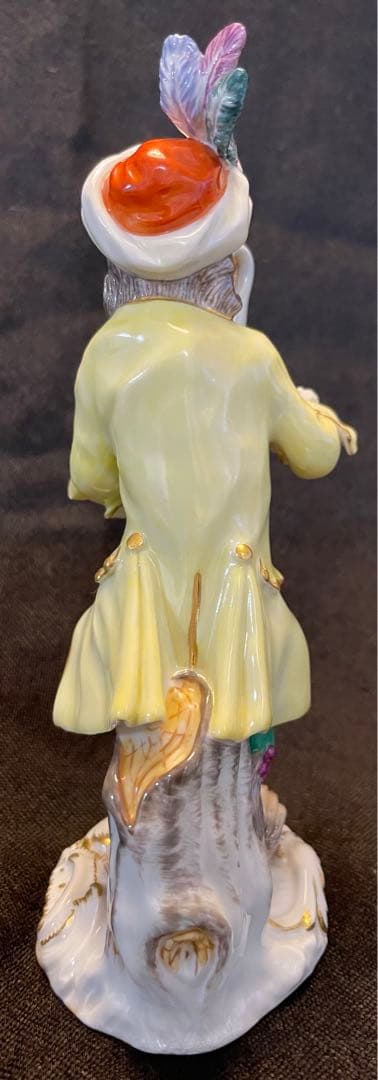 【美品】マイセン 猿の楽団 ファゴット イエロージャケットフィギュリン 1級品