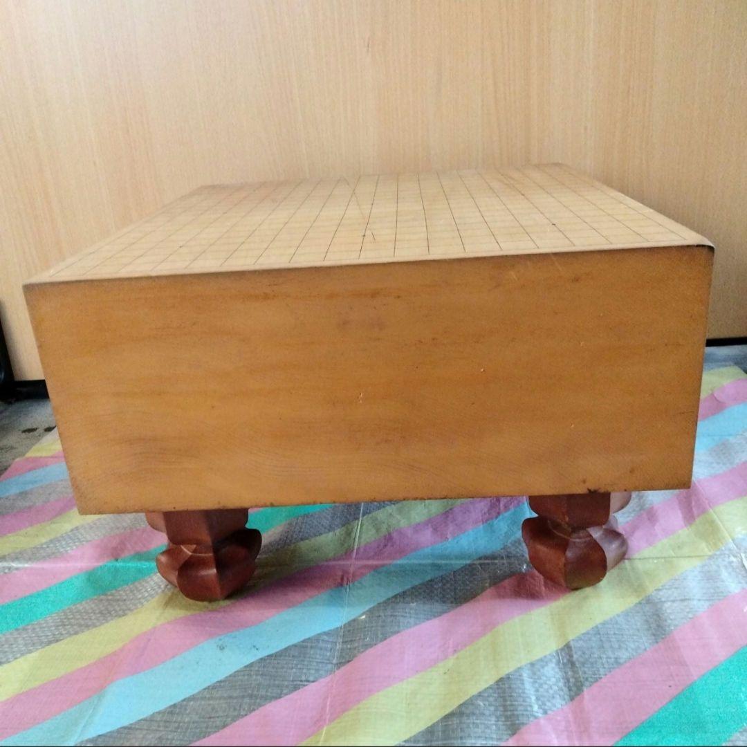 1-82 昭和レトロ　囲碁盤 脚・へそ付き 落胤あり