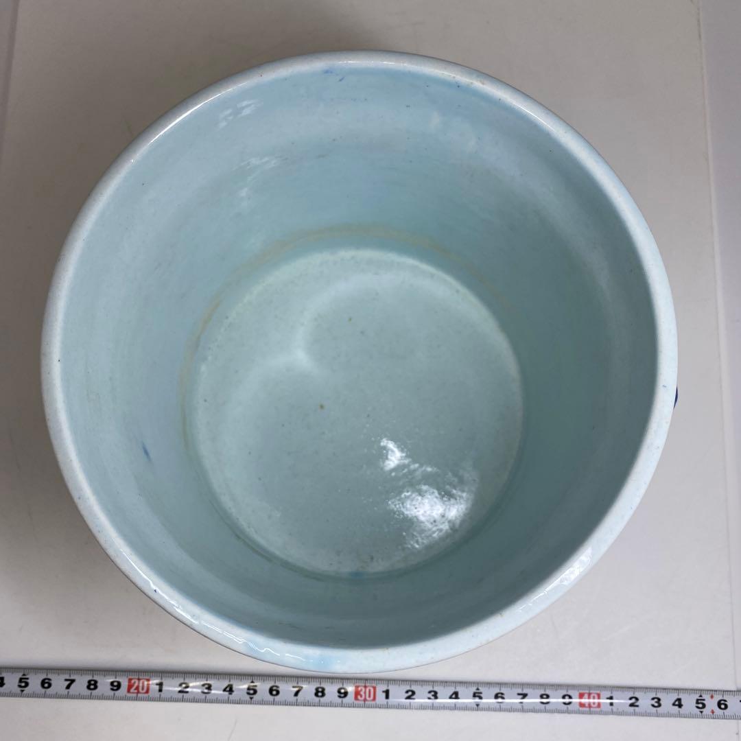 中国清時代　オランダ写青花　水指　高さ約15.8㎝　東さ7-0616☆2F