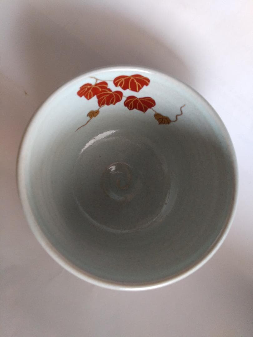 橋本紫雲 平安紫雲 色絵 失透釉 蔦ニ百舌文 茶碗 共箱 共布 茶道具 新品