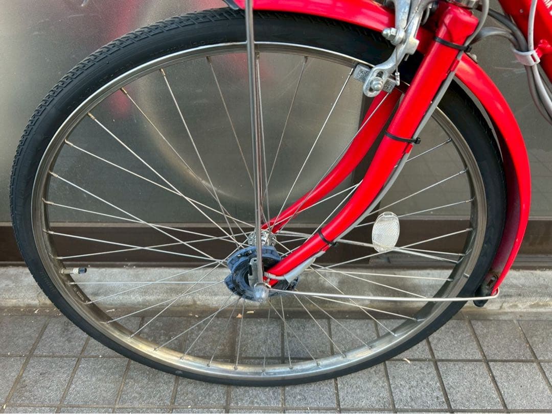 中古電動自転車 ヤマハ パスCity-F 26インチレッド 横浜 №3666