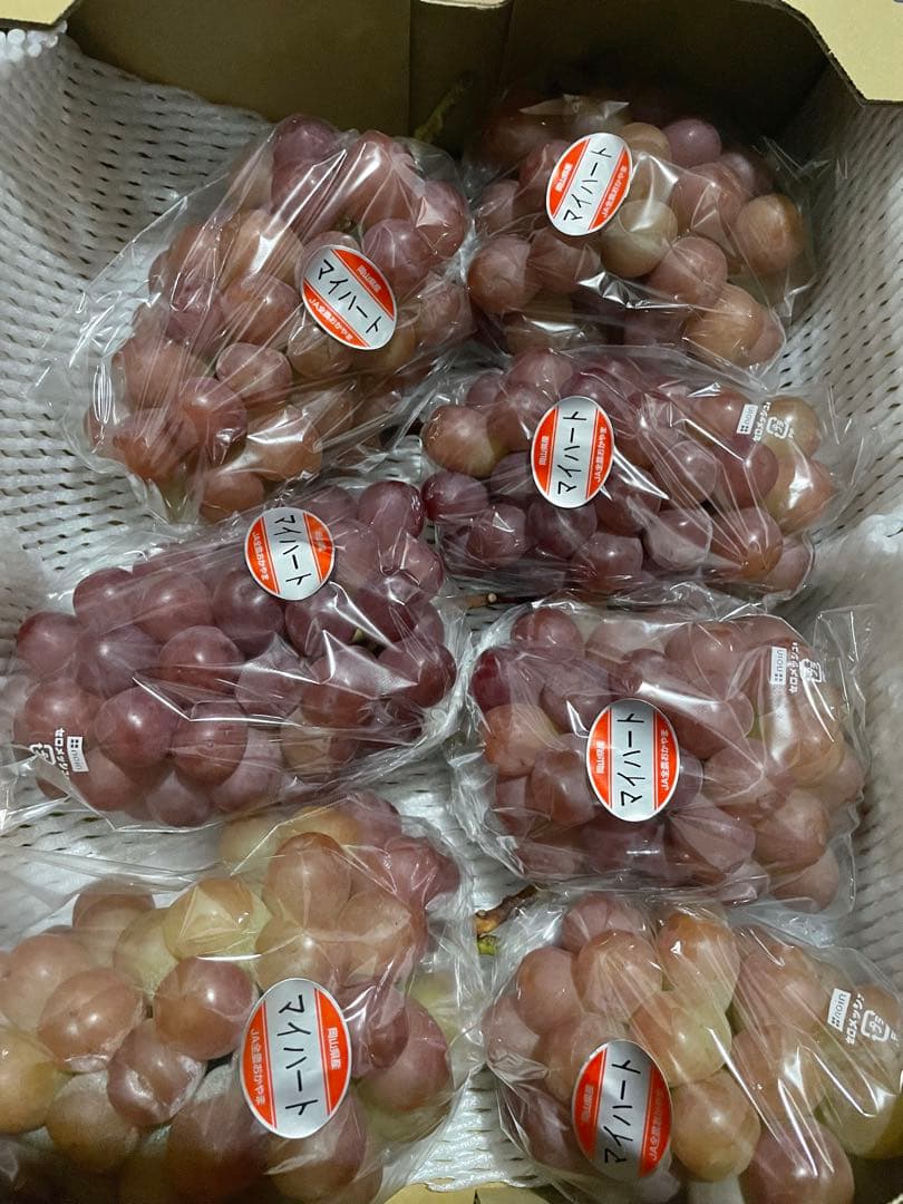 ① 【岡山県産】マイハート(葡萄)7〜8房 約5キロ