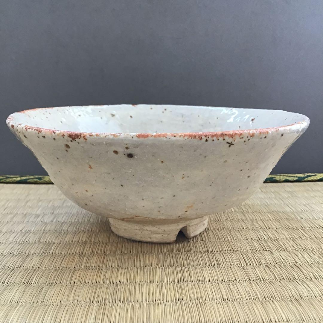 茶道具　萩焼平茶盌　丹羽玉邦画　新兵衛作　不染斎書付き　共箱　紙箱　S265HC